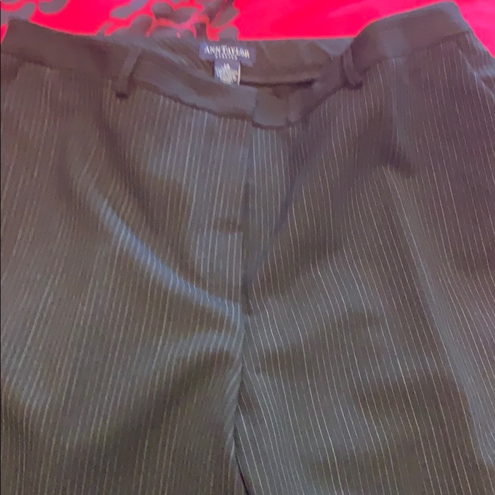 Trousers black pin stripe